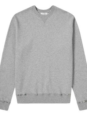 Valentino Men's Grey Rockstud Crewneck Sweatshirt